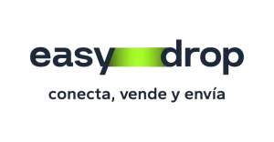 Logo de easy drop color negro con verde - Feria Effix
